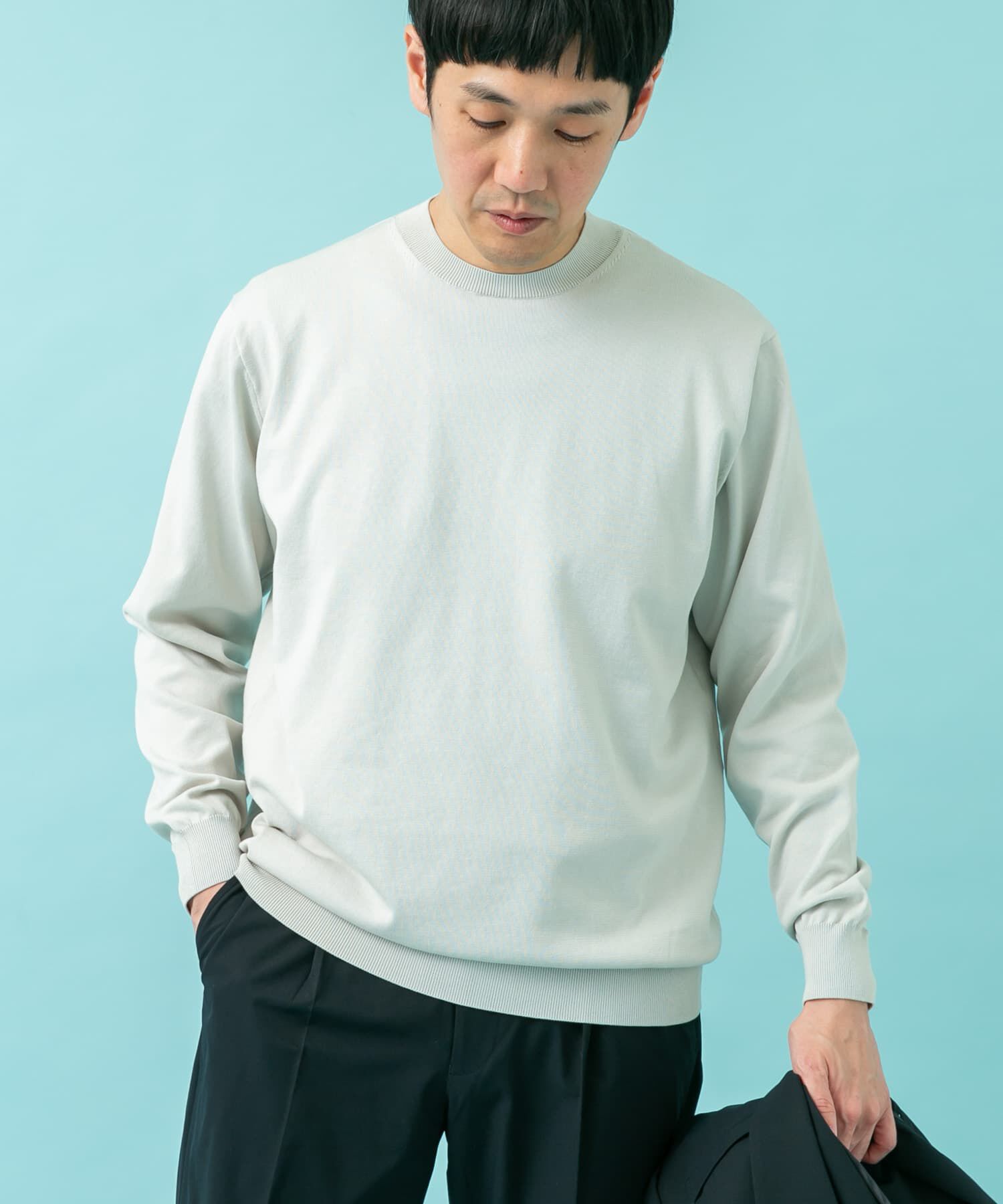URBAN RESEARCH DOORS「LIFE STYLE TAILOR　ハイゲージクルーネック長袖ニット」|ニット・セーター|