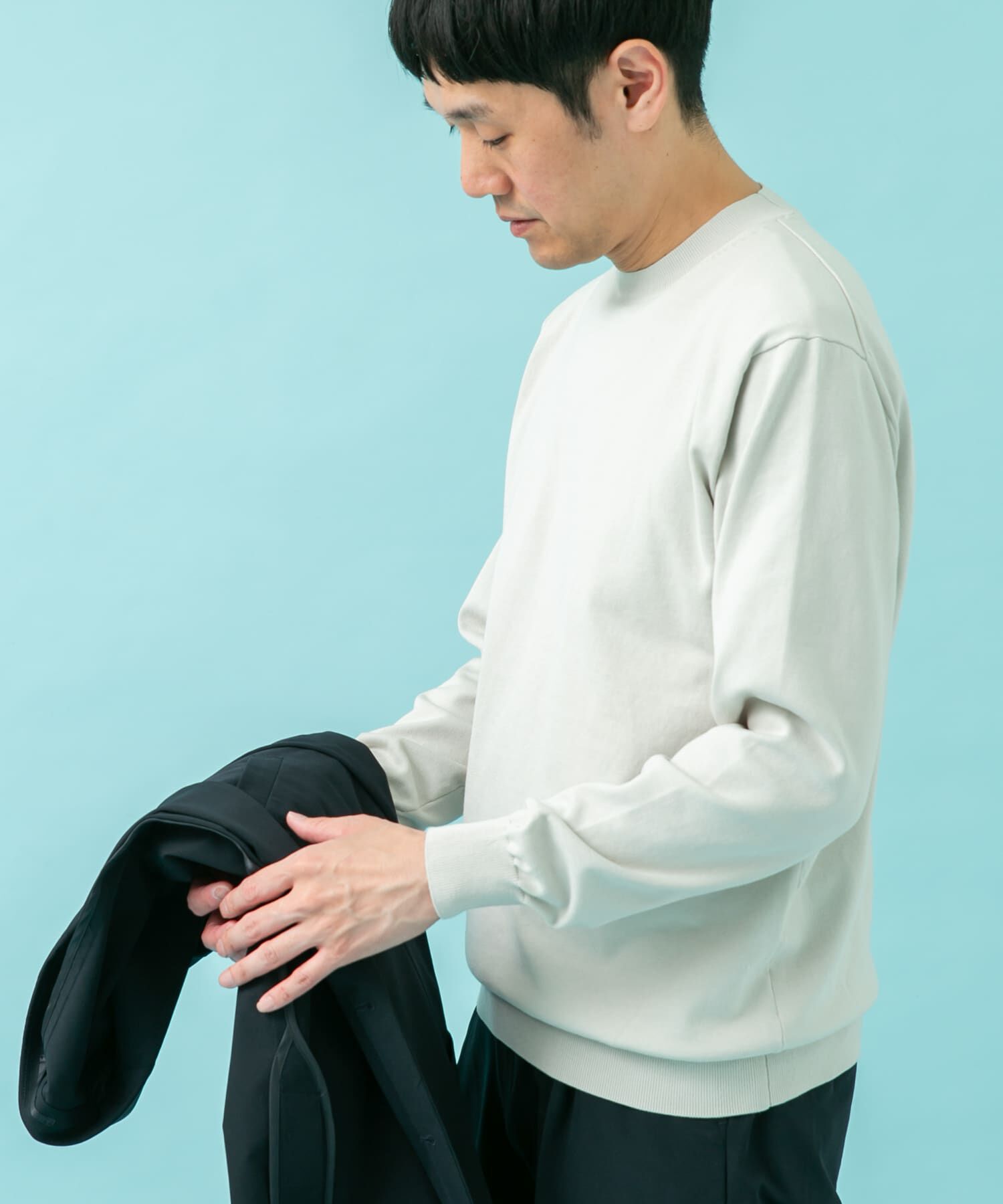 URBAN RESEARCH DOORS「LIFE STYLE TAILOR　ハイゲージクルーネック長袖ニット」|ニット・セーター|