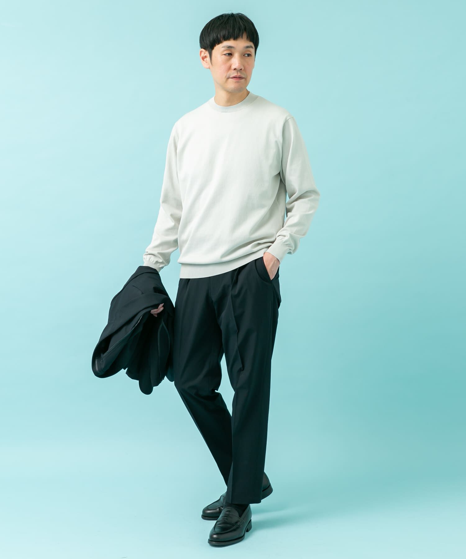 URBAN RESEARCH DOORS「LIFE STYLE TAILOR　ハイゲージクルーネック長袖ニット」|ニット・セーター|