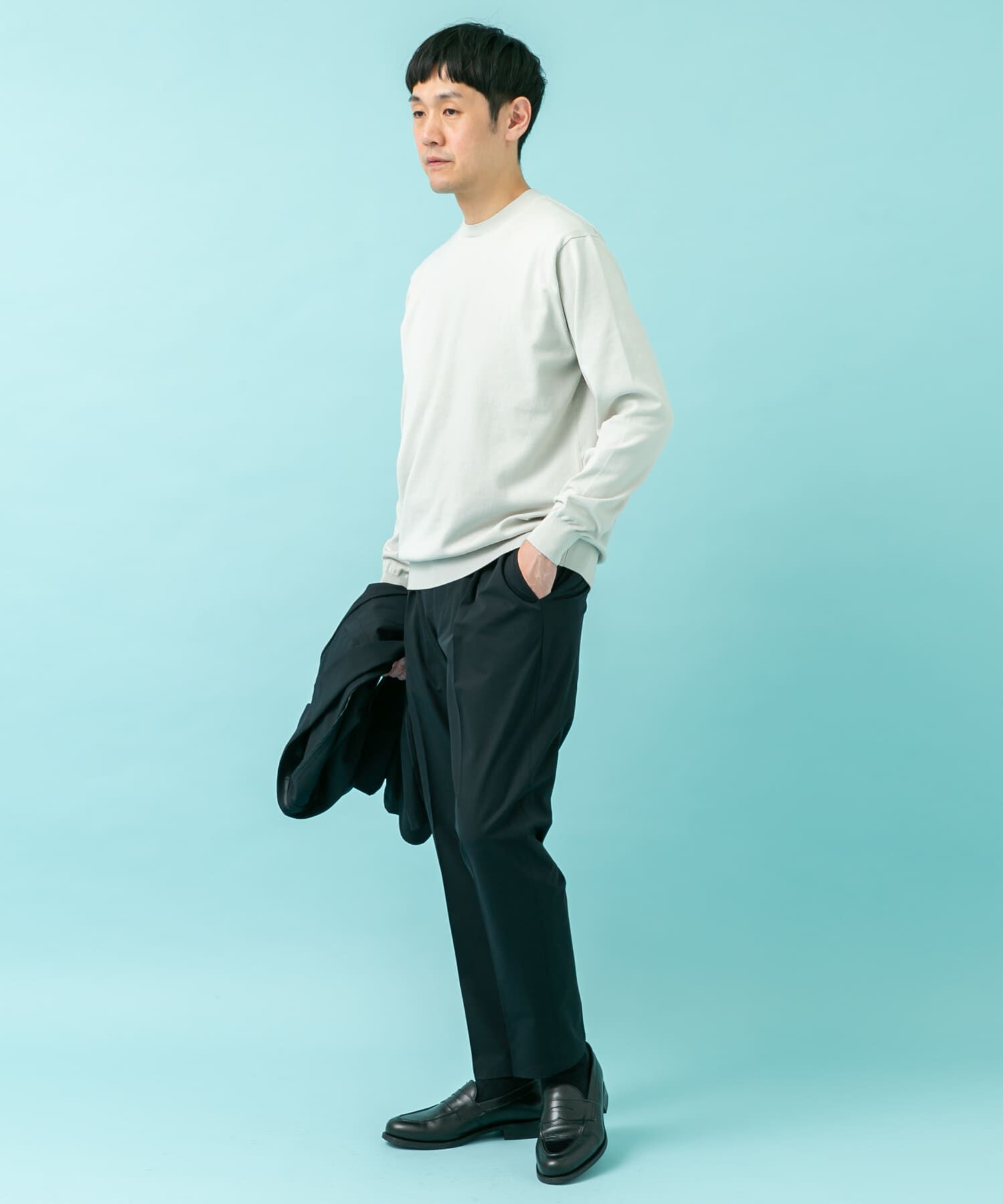 URBAN RESEARCH DOORS「LIFE STYLE TAILOR　ハイゲージクルーネック長袖ニット」|ニット・セーター|