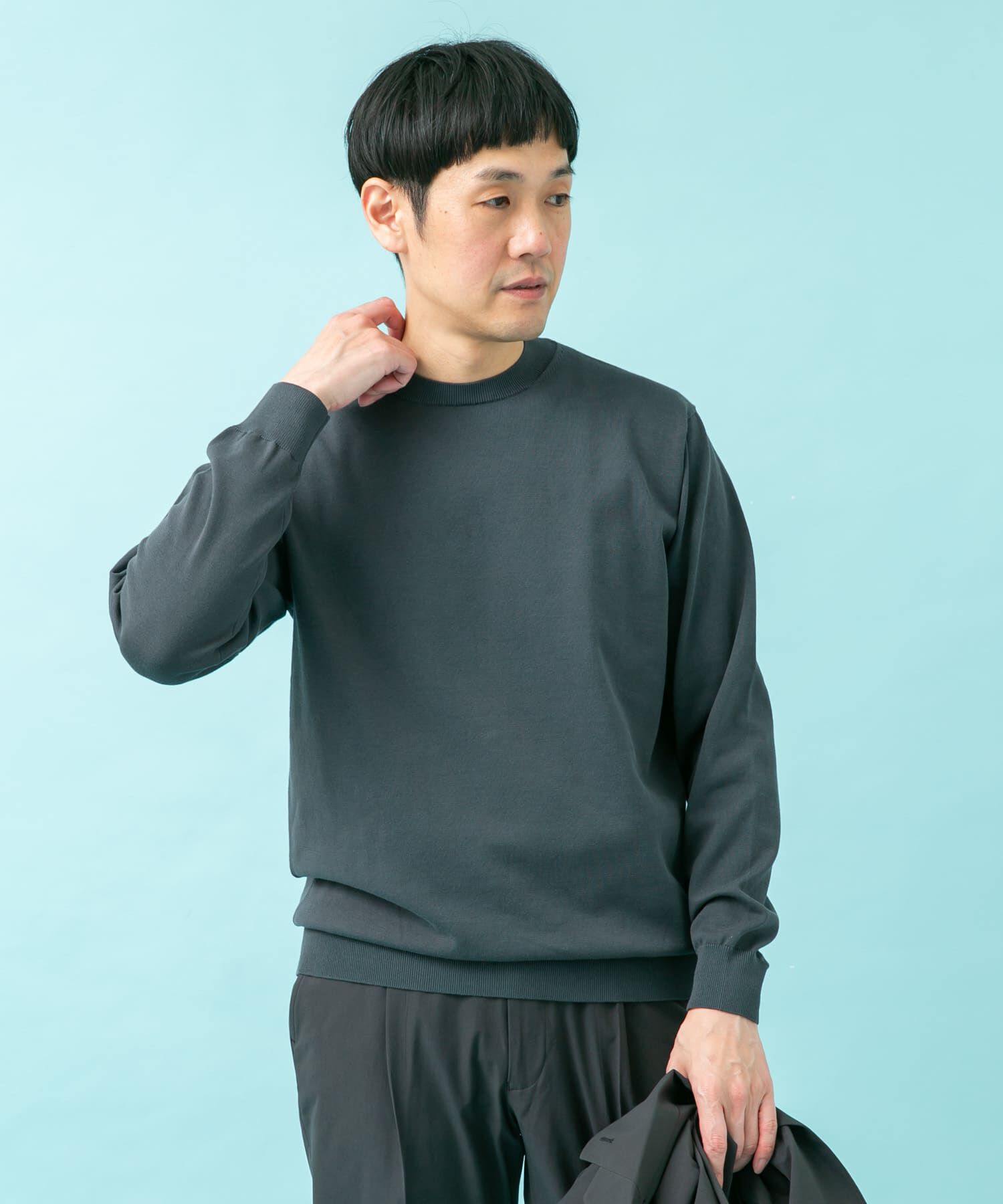URBAN RESEARCH DOORS「LIFE STYLE TAILOR　ハイゲージクルーネック長袖ニット」|ニット・セーター|