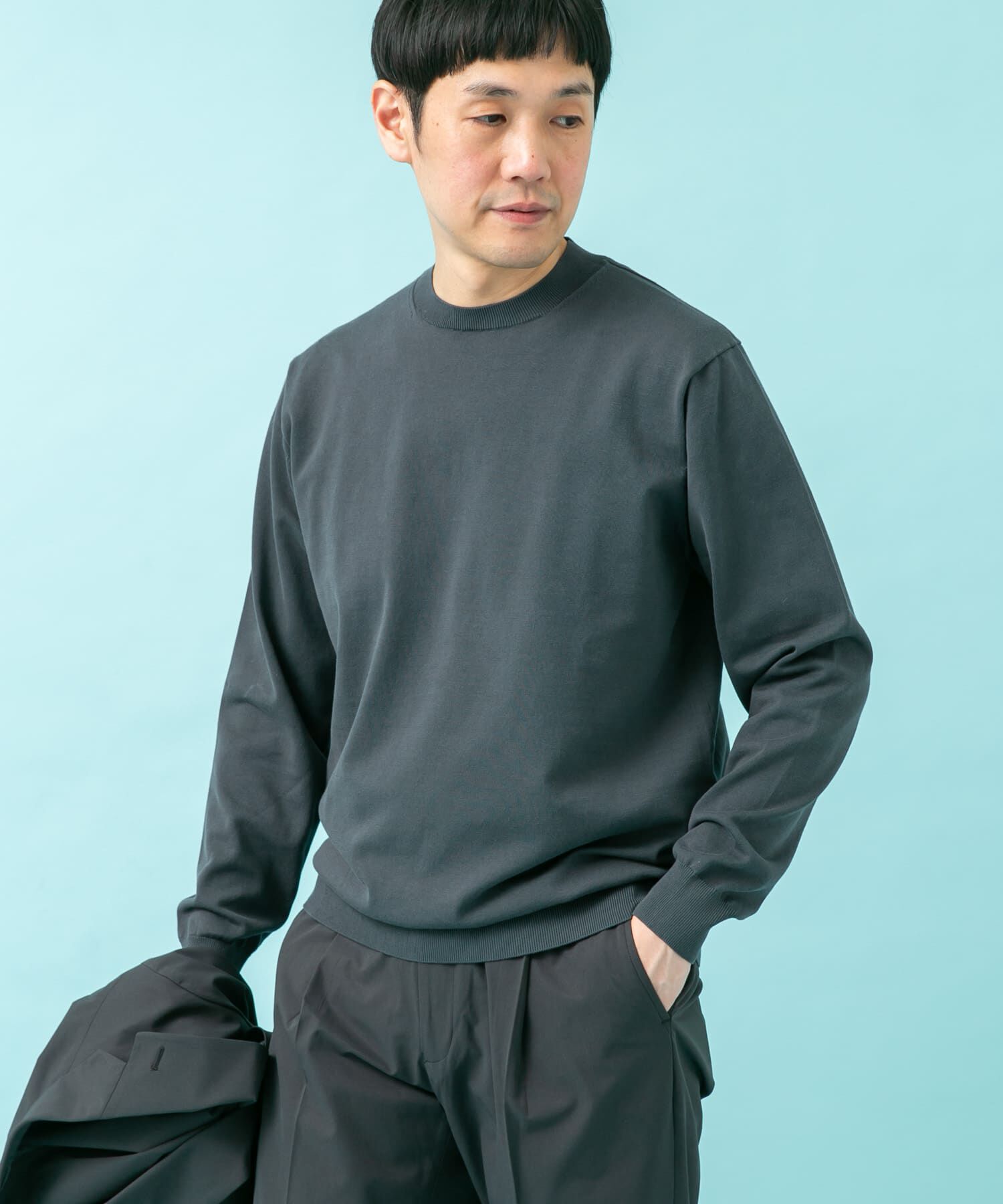 URBAN RESEARCH DOORS「LIFE STYLE TAILOR　ハイゲージクルーネック長袖ニット」|ニット・セーター|