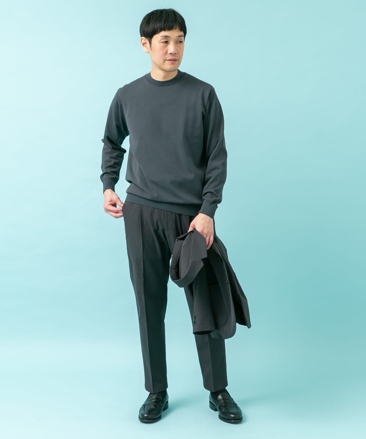 URBAN RESEARCH DOORS「LIFE STYLE TAILOR　ハイゲージクルーネック長袖ニット」|ニット・セーター|