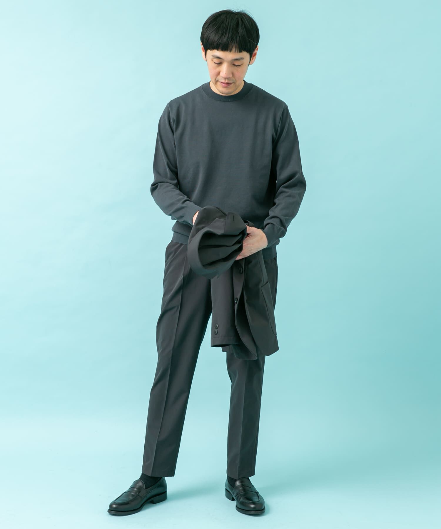 URBAN RESEARCH DOORS「LIFE STYLE TAILOR　ハイゲージクルーネック長袖ニット」|ニット・セーター|