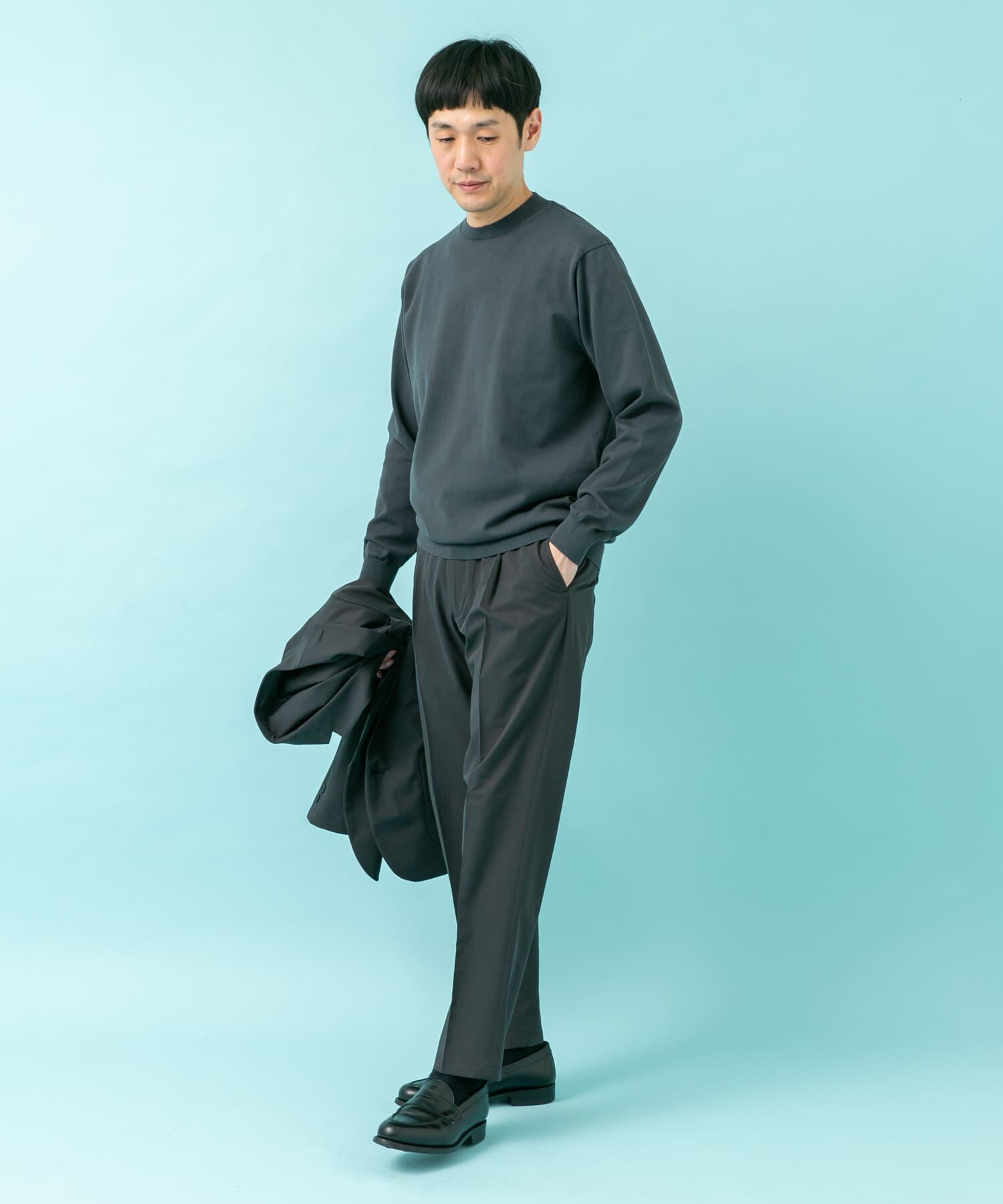 URBAN RESEARCH DOORS「LIFE STYLE TAILOR　ハイゲージクルーネック長袖ニット」|ニット・セーター|