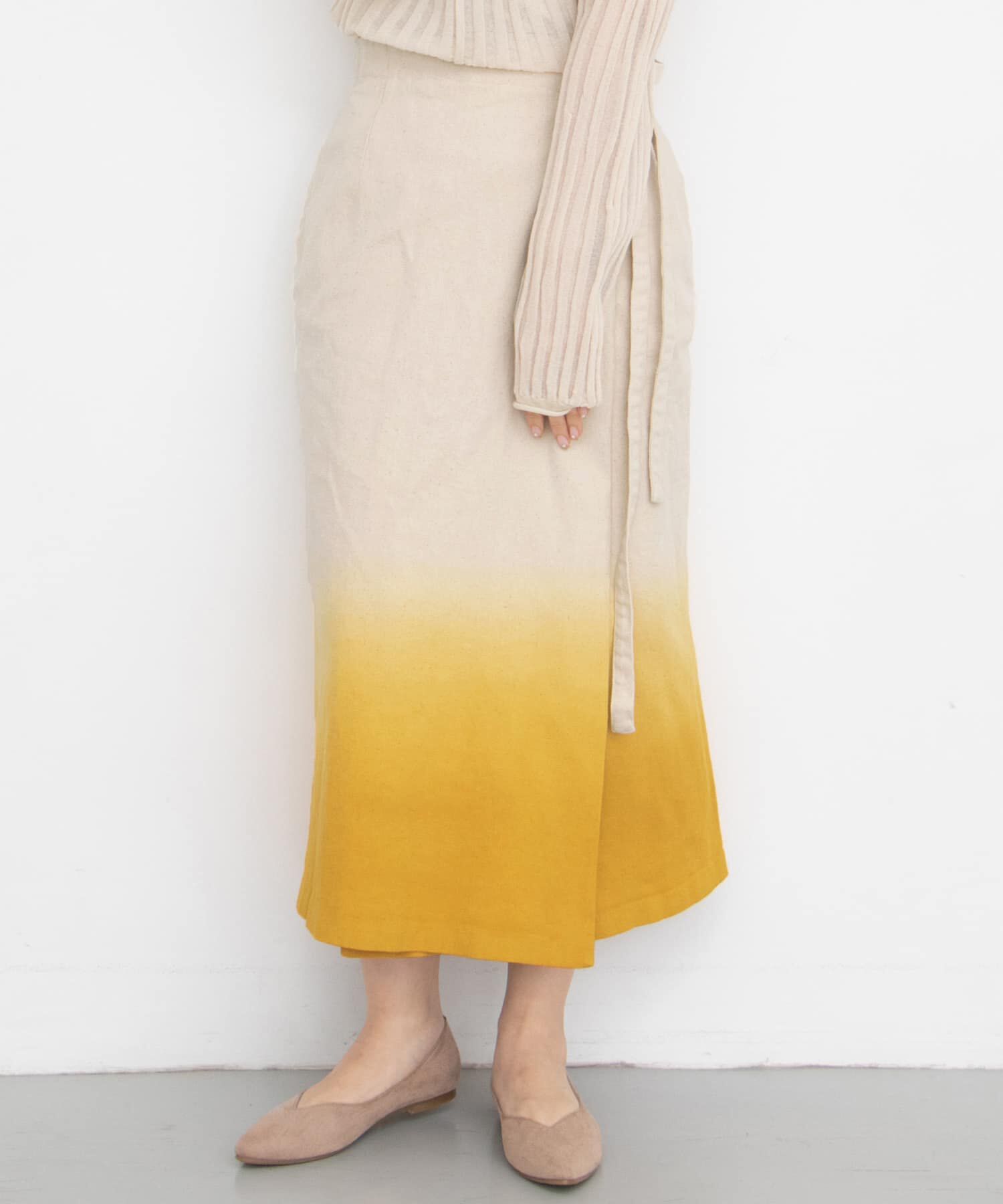  「グラデーションディップダイスカート&there4;」|スカート|イエロー