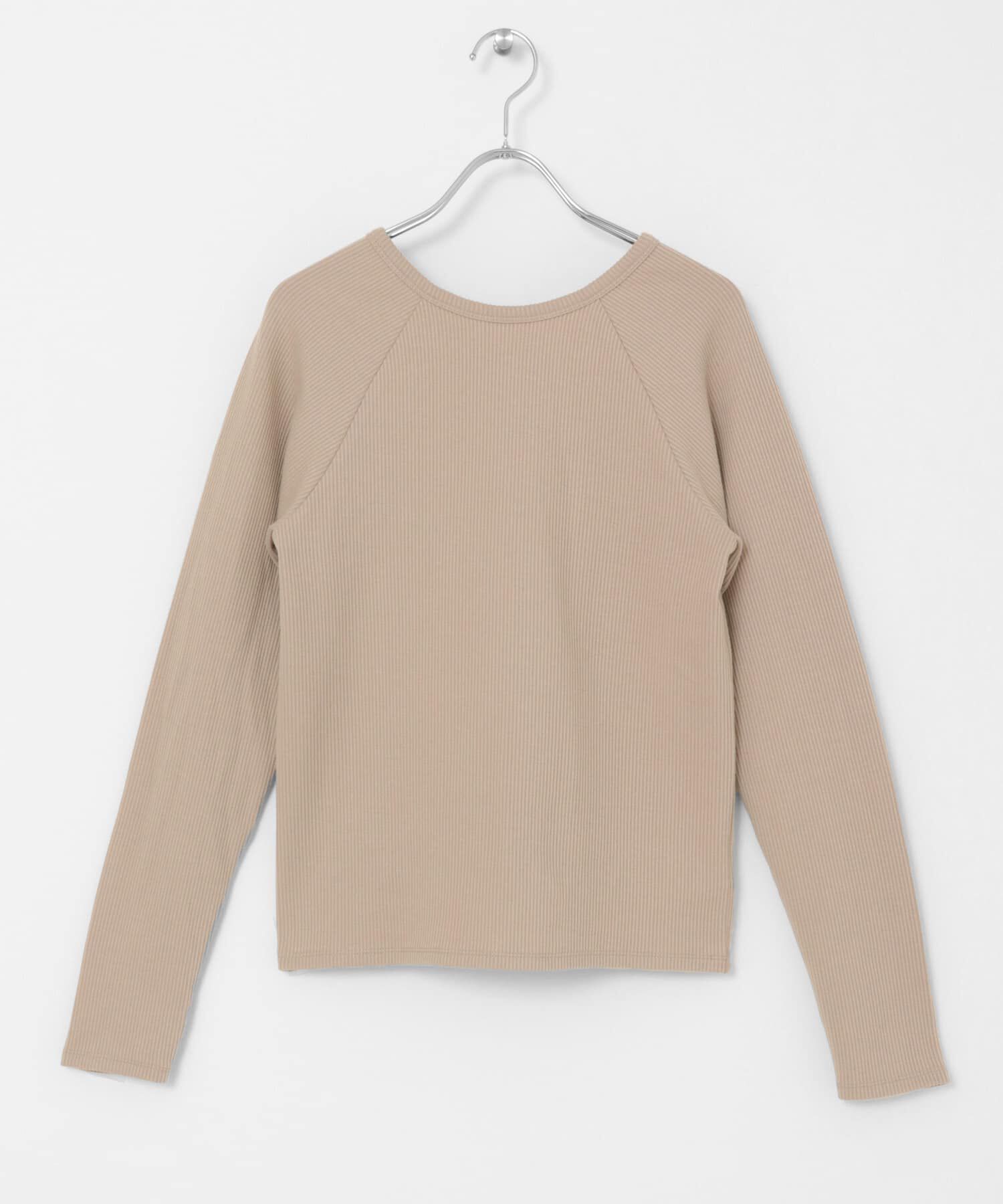  「ラグランラインオープンカットソー」|Tシャツ・カットソー|