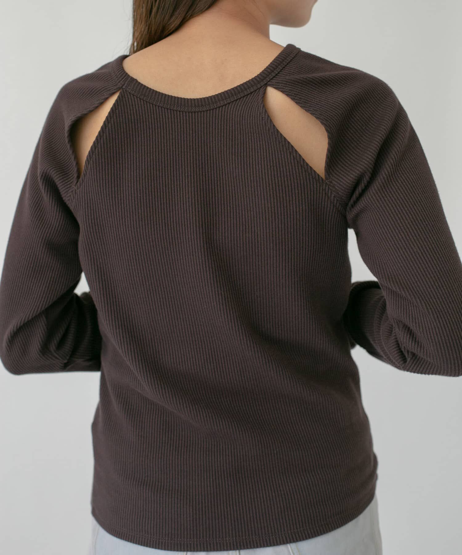  「ラグランラインオープンカットソー」|Tシャツ・カットソー|