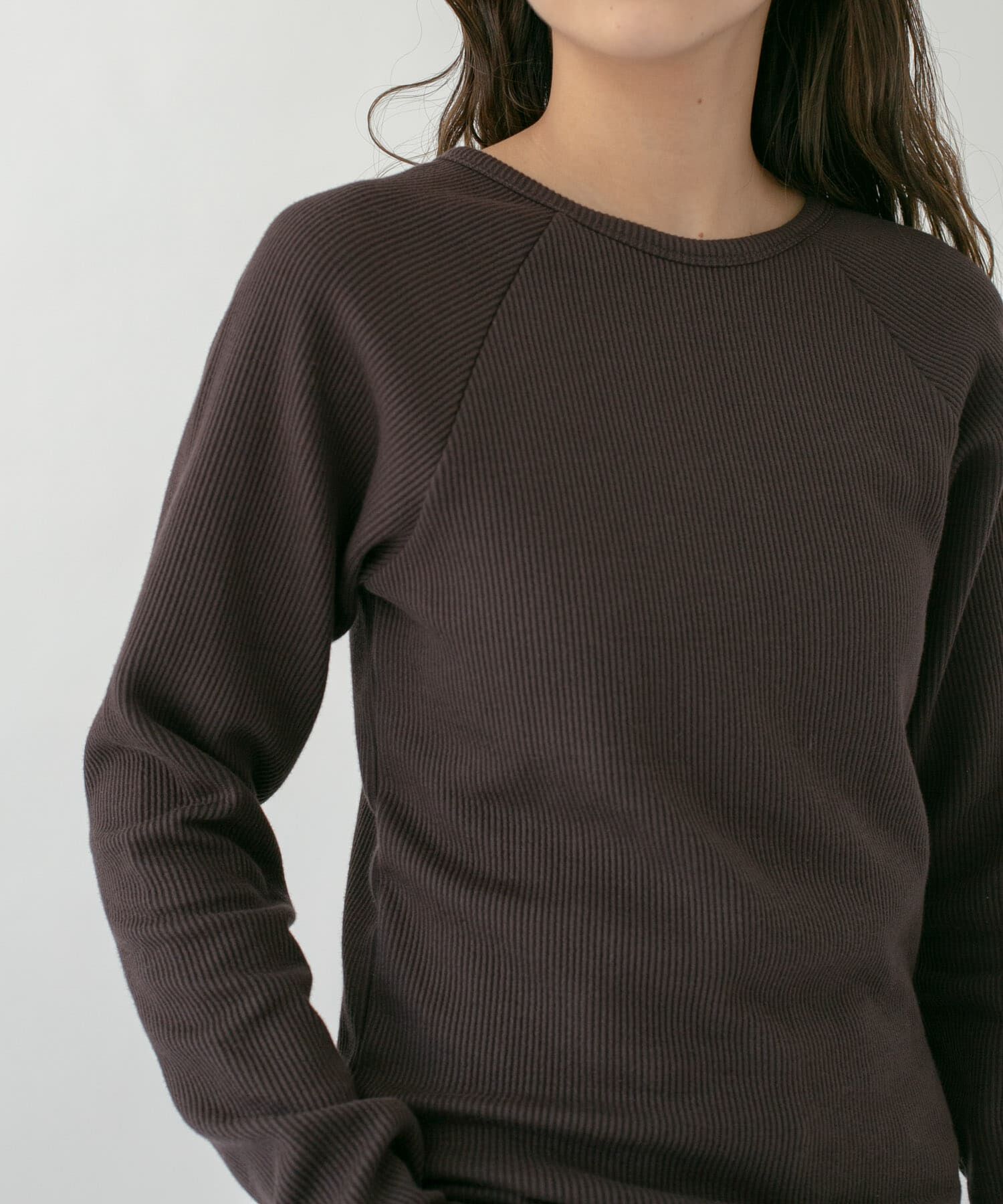  「ラグランラインオープンカットソー」|Tシャツ・カットソー|