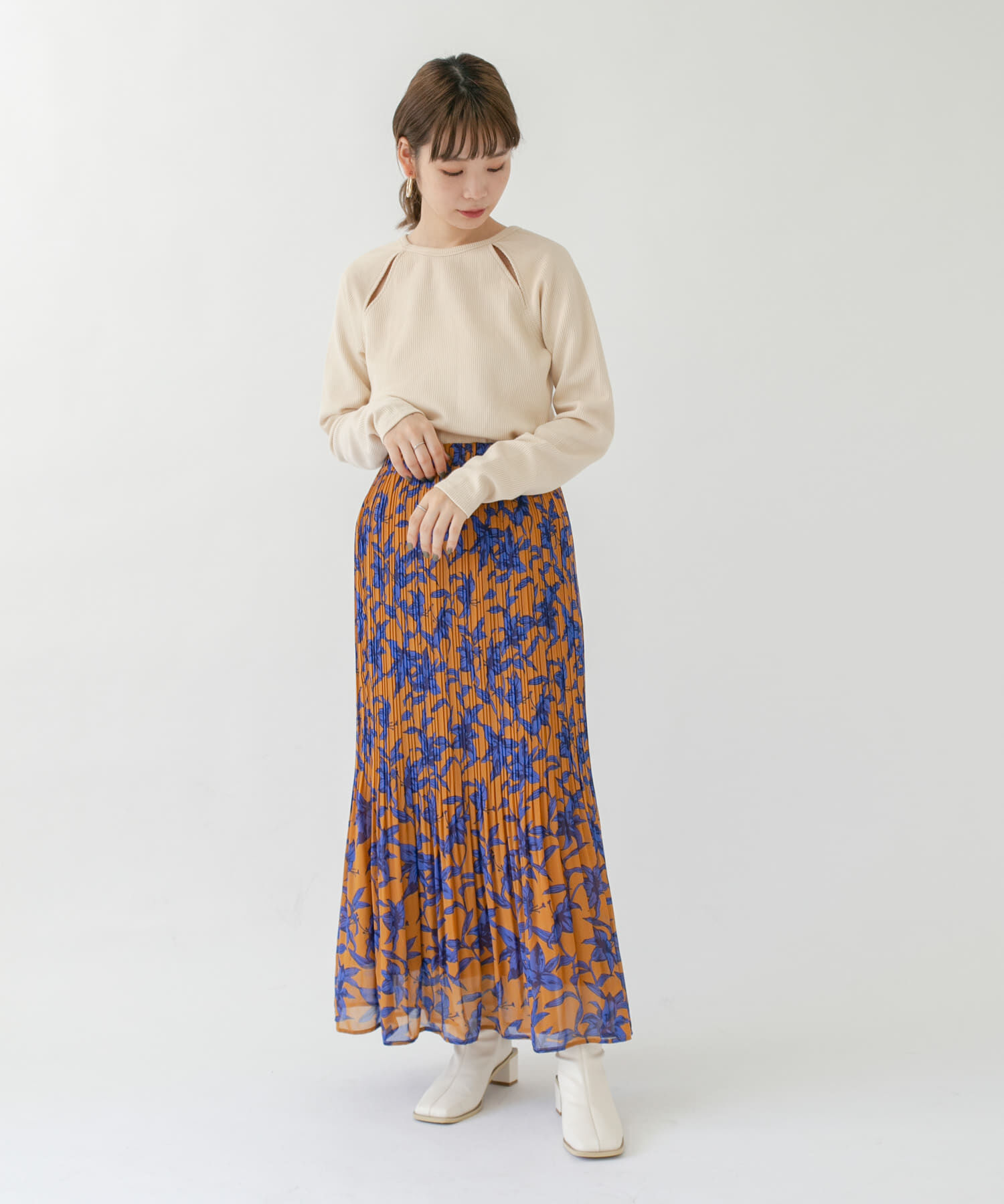  「ラグランラインオープンカットソー」|Tシャツ・カットソー|