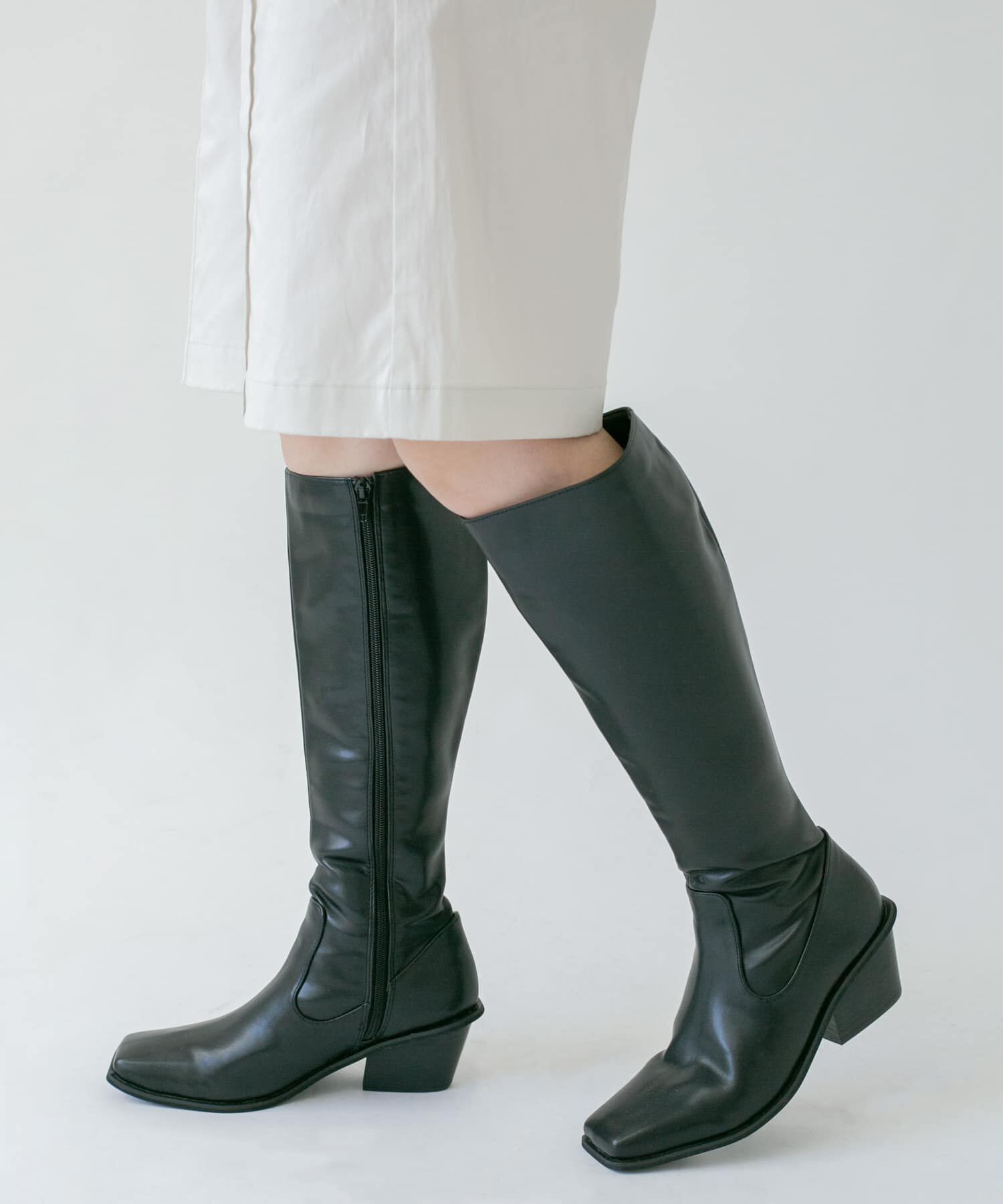  「ウエスタンヒールロングブーツ」|ショートブーツ|