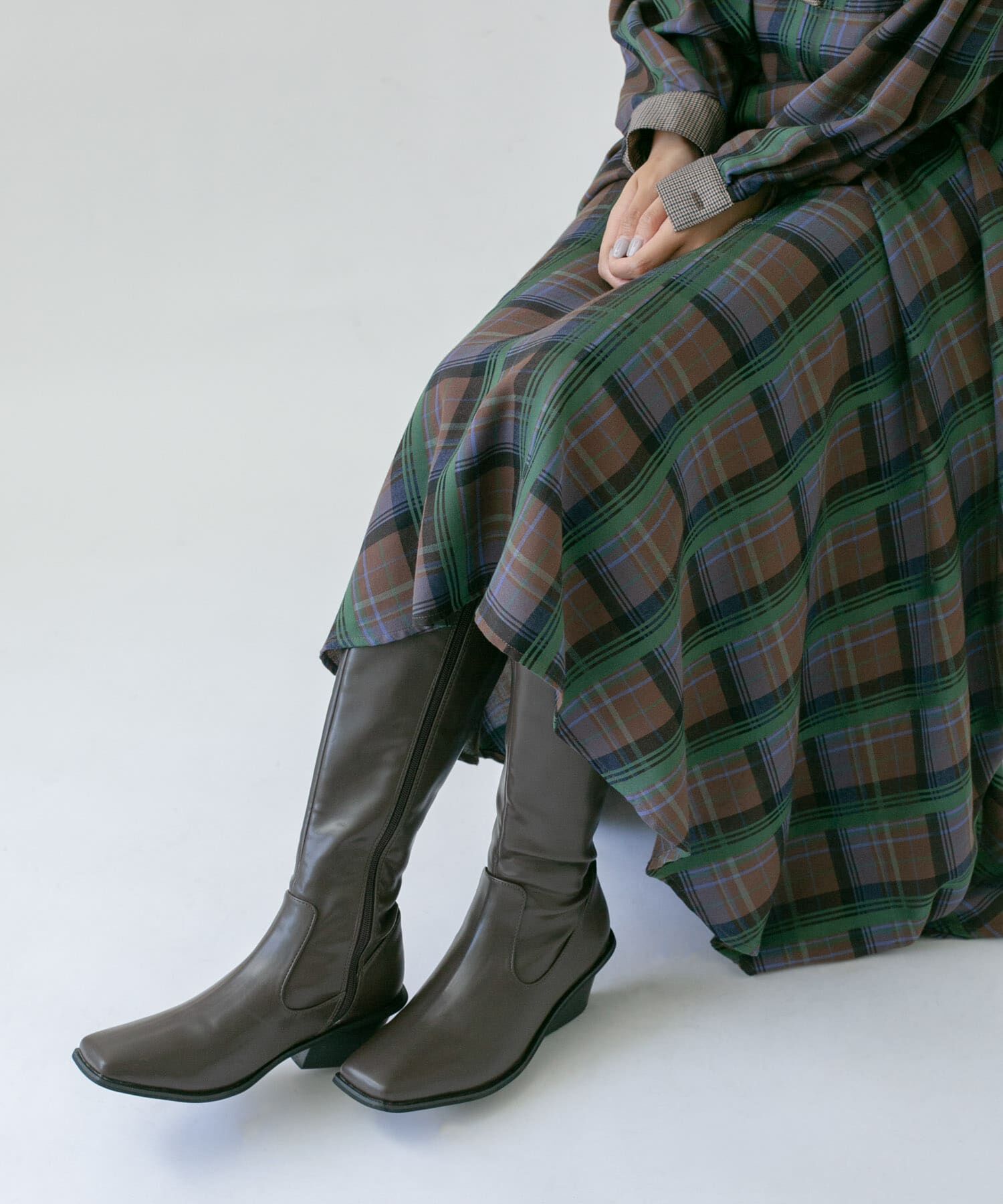  「ウエスタンヒールロングブーツ」|ショートブーツ|