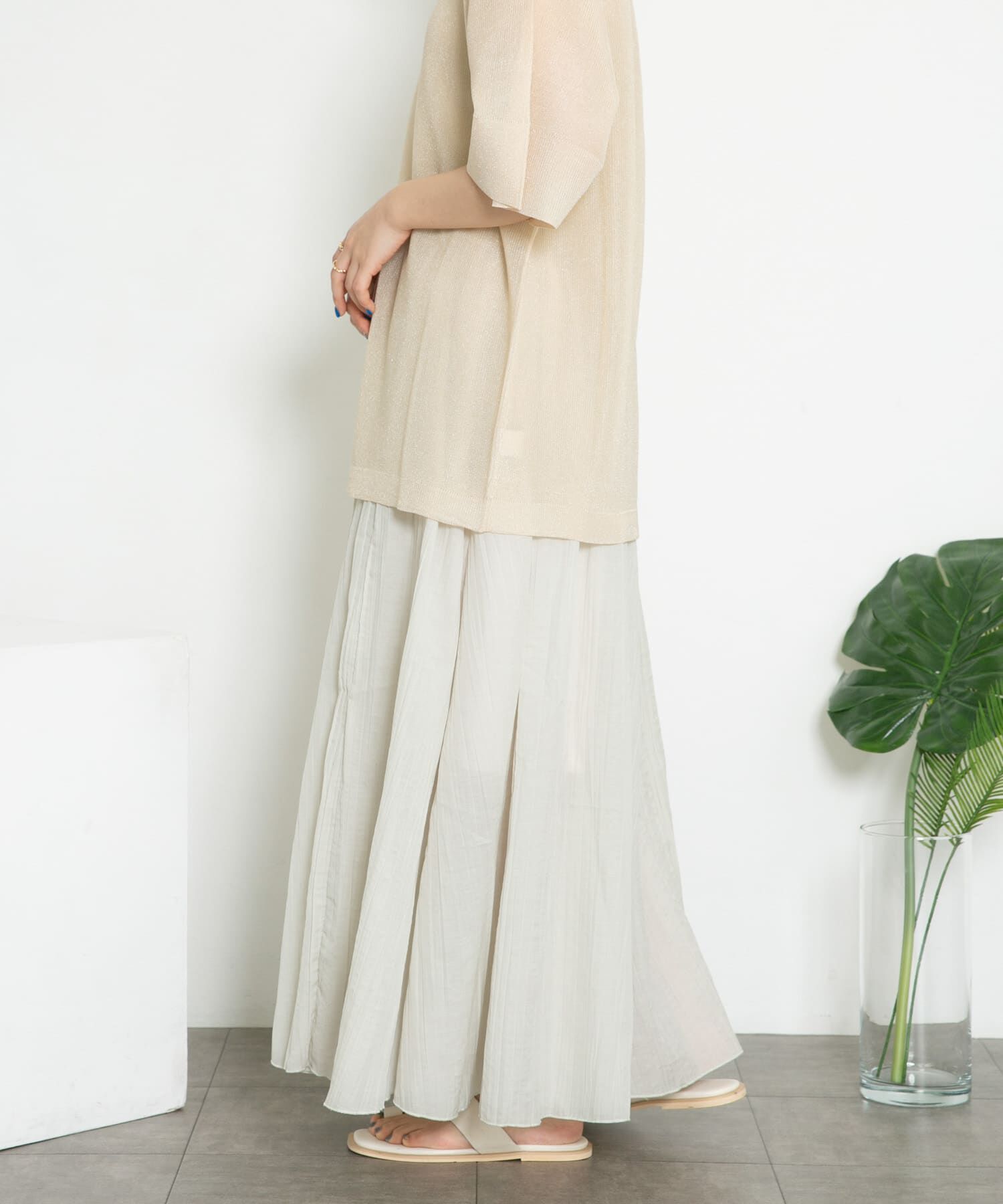  「シアーボリュームフレアスカート」|スカート|