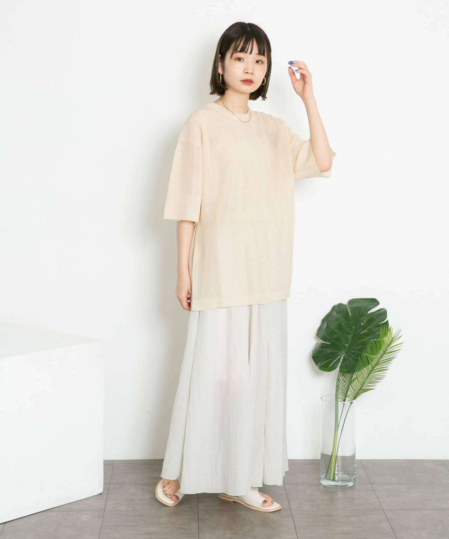  「シアーボリュームフレアスカート」|スカート|