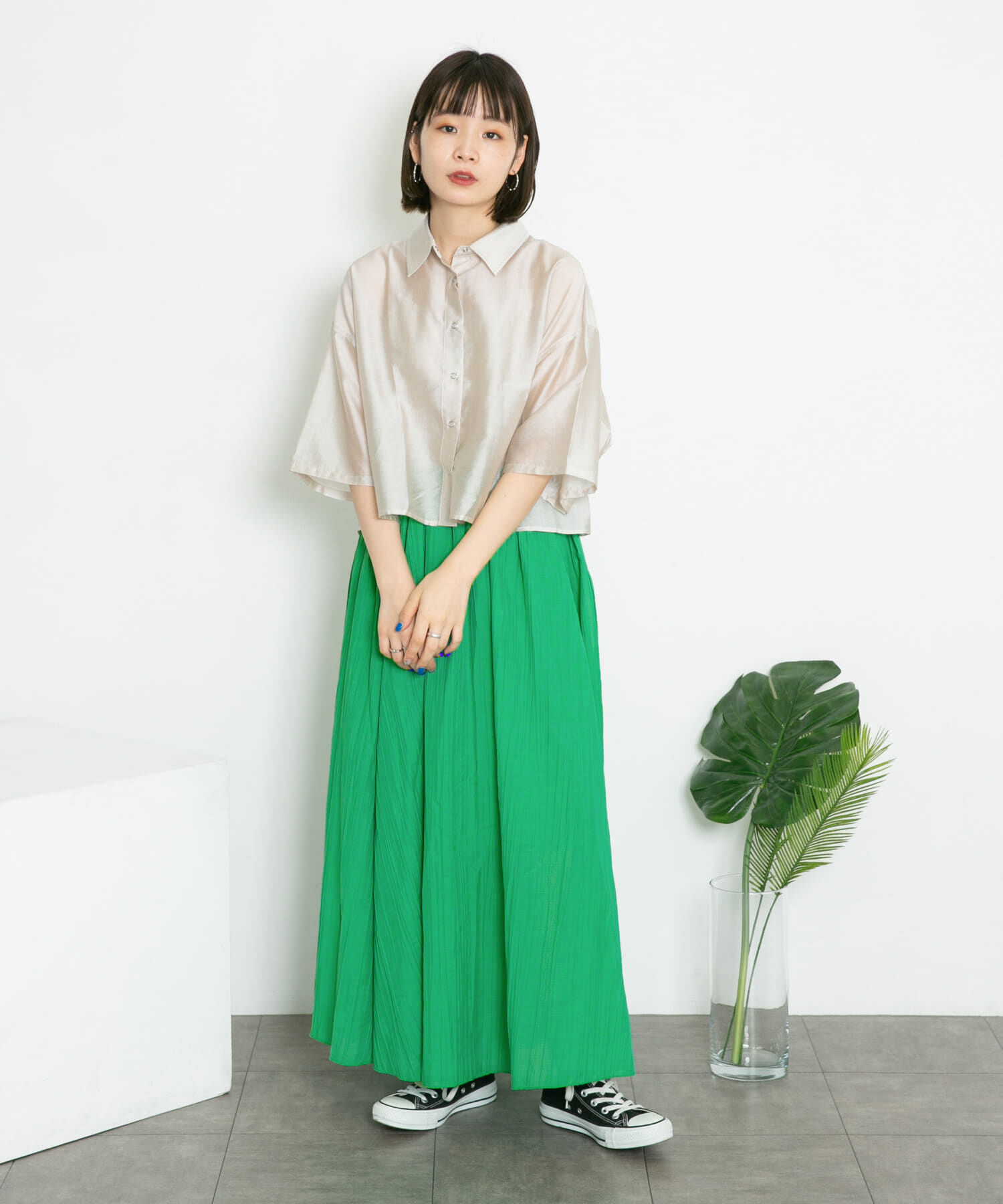  「シアーボリュームフレアスカート」|スカート|