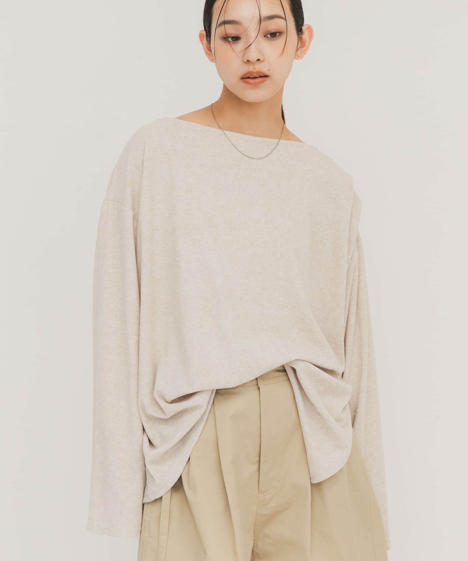  「ショルダータックプルオーバー」|Tシャツ・カットソー|ベージュ系その他