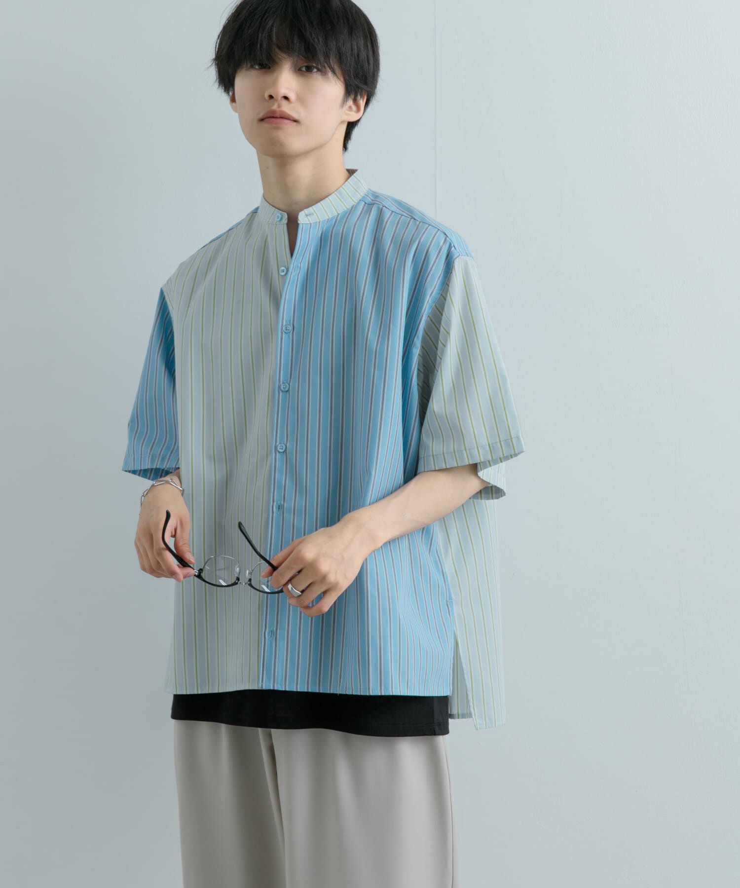 SENSE OF PLACE by URBAN RESEARCH「『ユニセックス』ストライプブロックドルーズシャツ」|シャツ・ブラウス|その他1