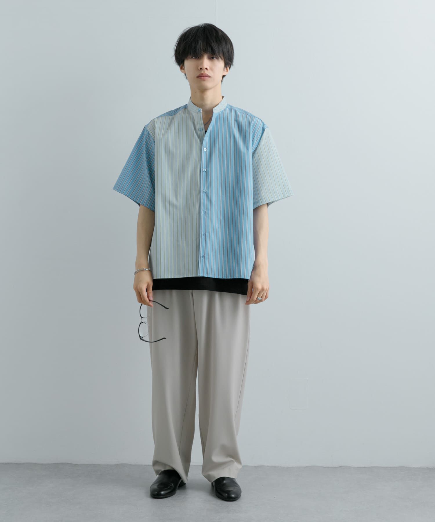 SENSE OF PLACE by URBAN RESEARCH「『ユニセックス』ストライプブロックドルーズシャツ」|シャツ・ブラウス|