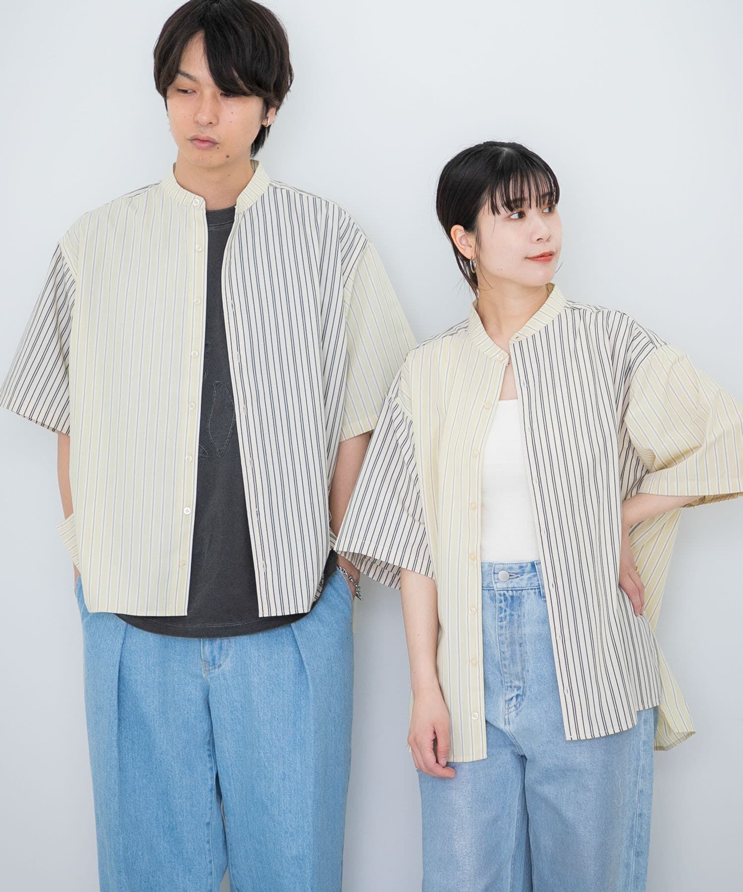 SENSE OF PLACE by URBAN RESEARCH「『ユニセックス』ストライプブロックドルーズシャツ」|シャツ・ブラウス|