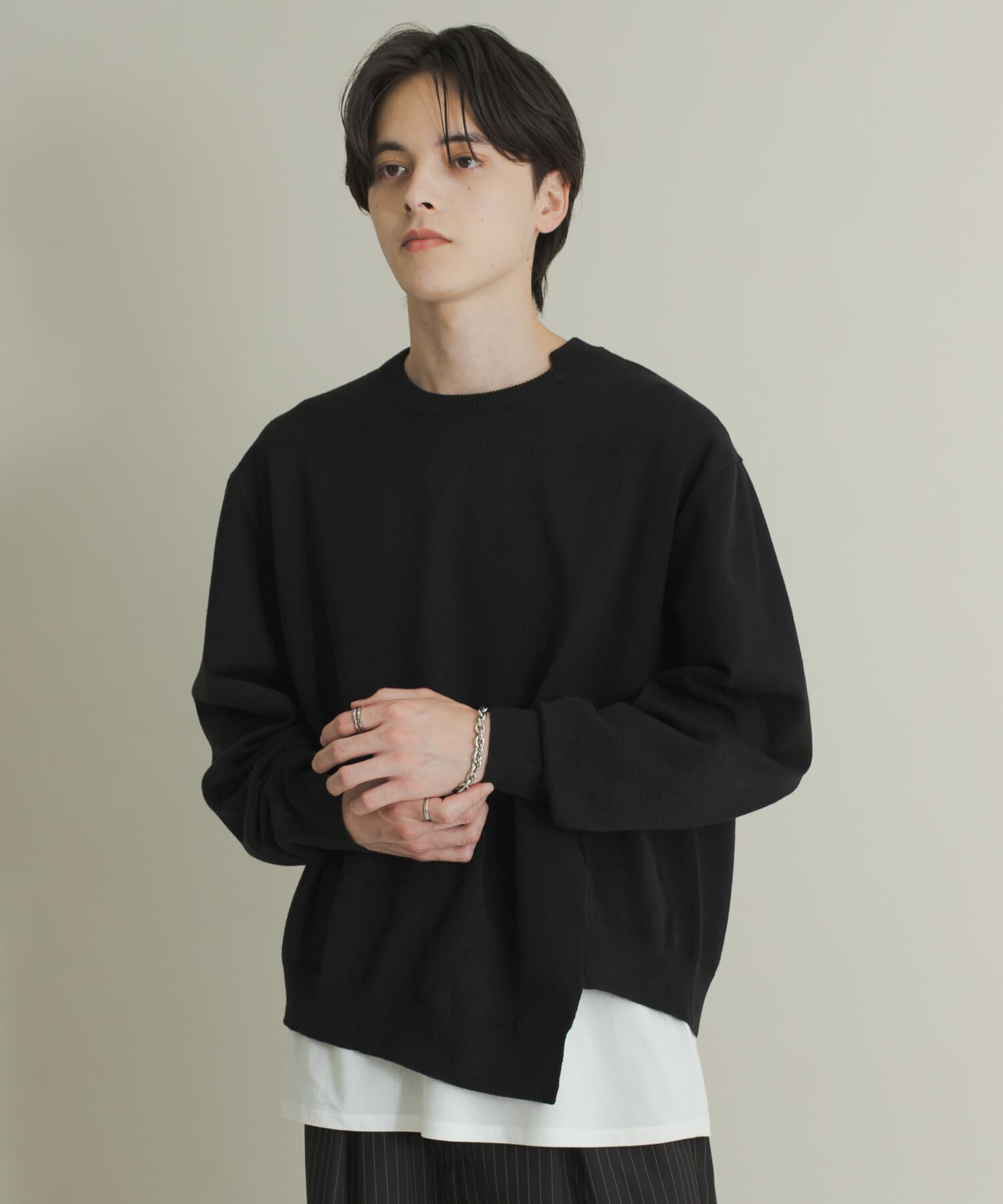 SENSE OF PLACE by URBAN RESEARCH「アシメクルーネックニット」|ニット・セーター|