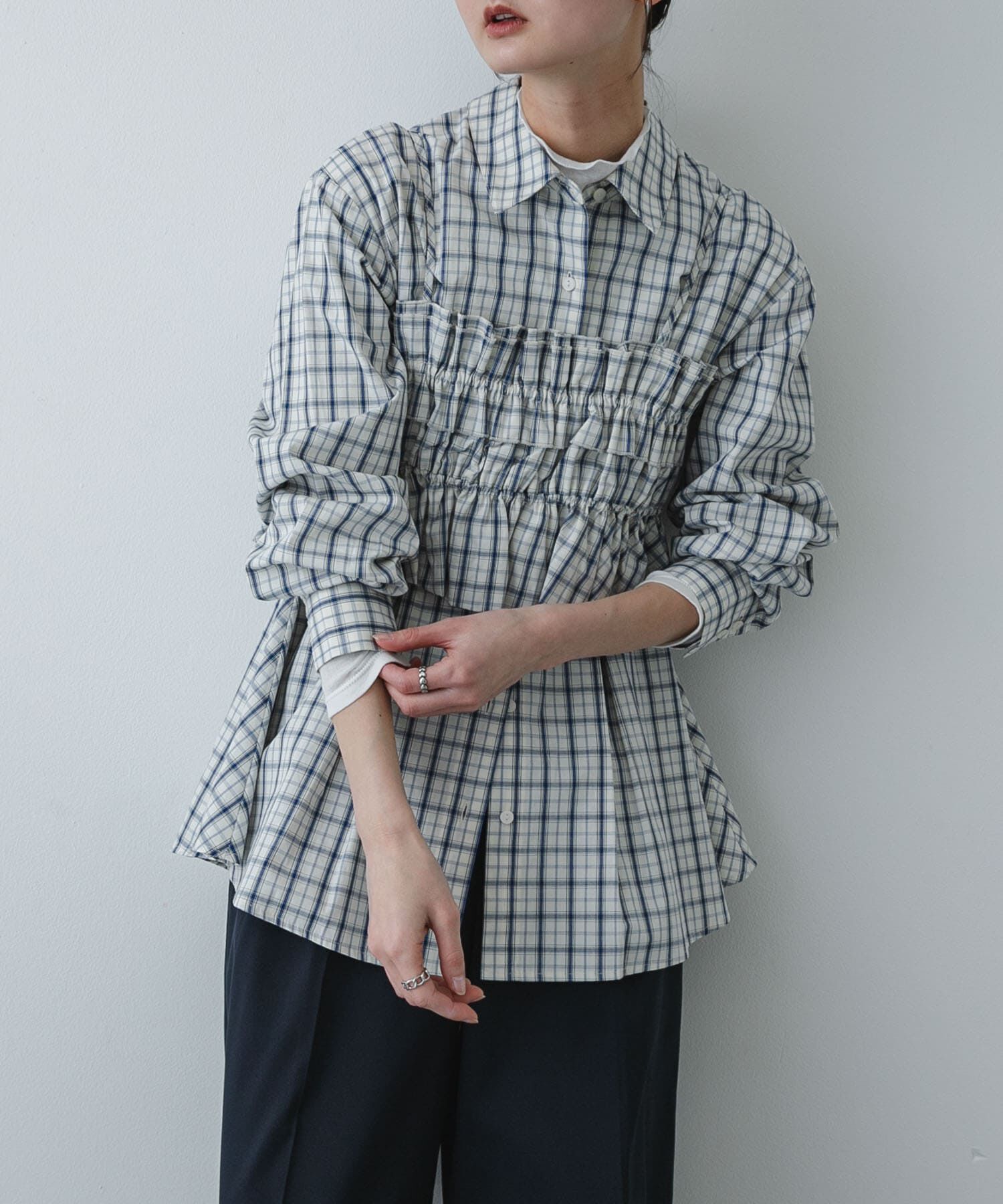 SENSE OF PLACE by URBAN RESEARCH「シャーリングビスチェセットシャツ」|Tシャツ・カットソー|ホワイト系その他