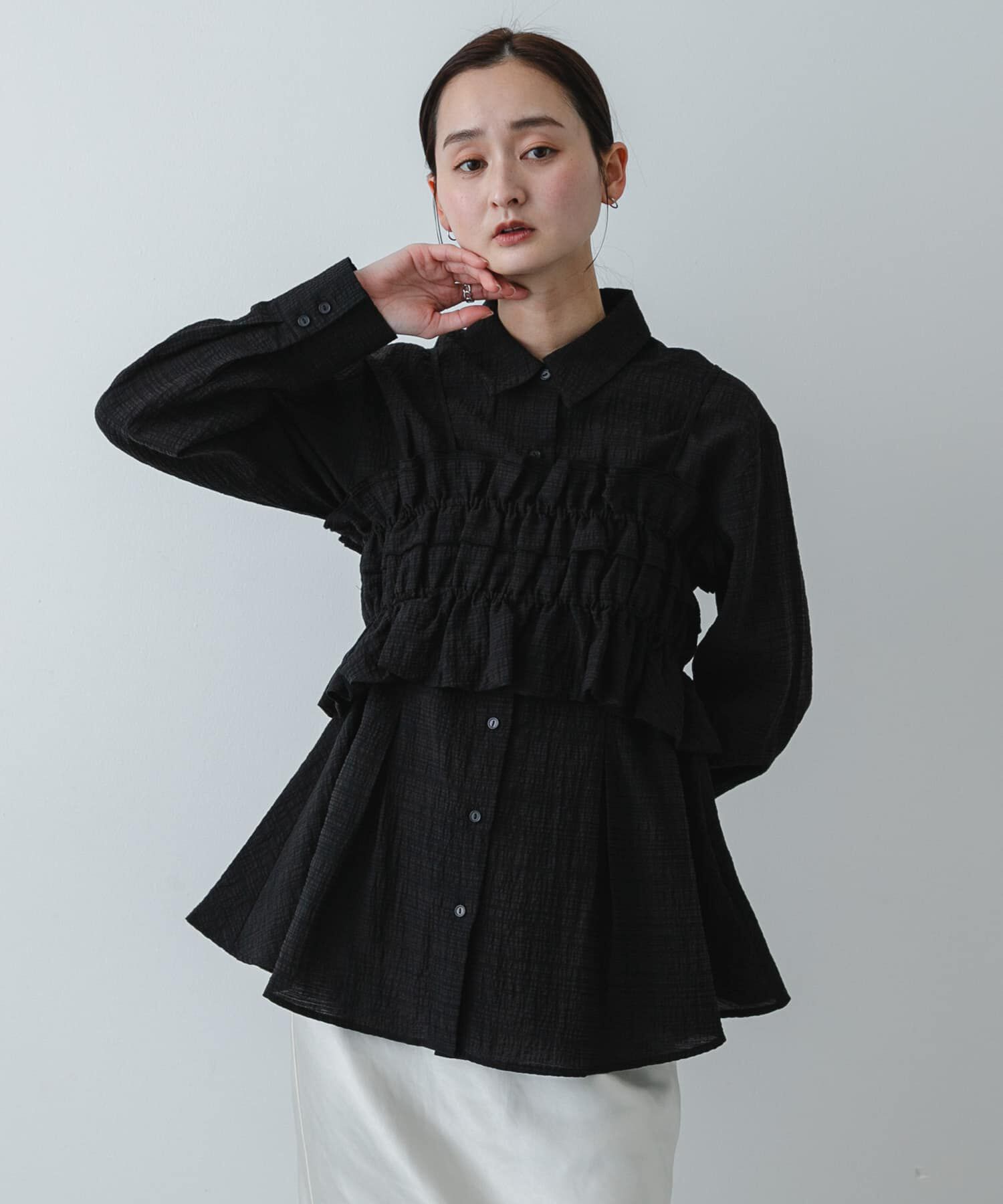 SENSE OF PLACE by URBAN RESEARCH「シャーリングビスチェセットシャツ」|Tシャツ・カットソー|