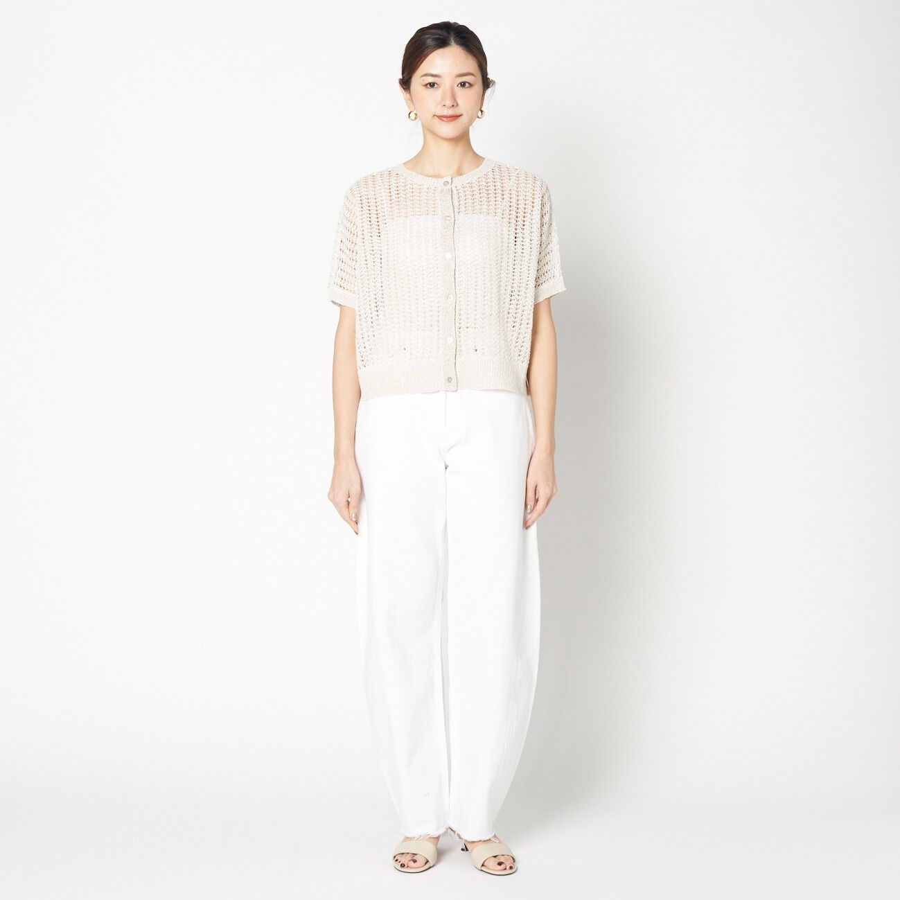 HELIOPOLE「HELIOPOLE GLITTER CROCHET 2WAY KNIT」|ニット・セーター|