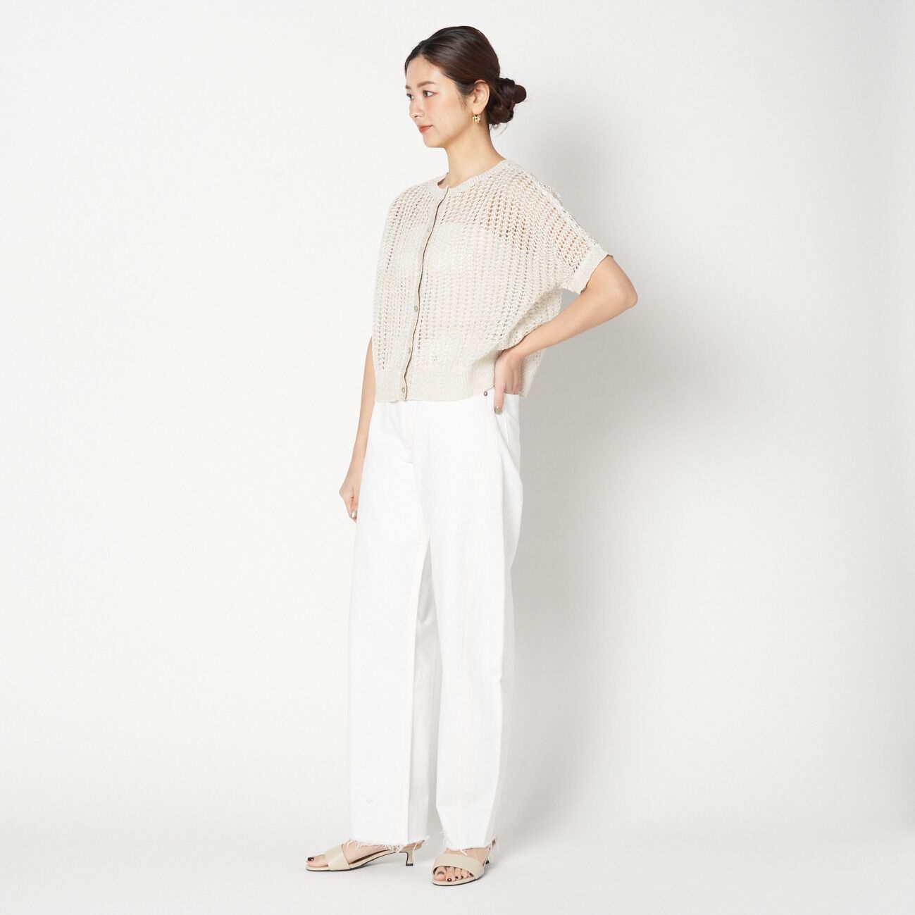 HELIOPOLE「HELIOPOLE GLITTER CROCHET 2WAY KNIT」|ニット・セーター|