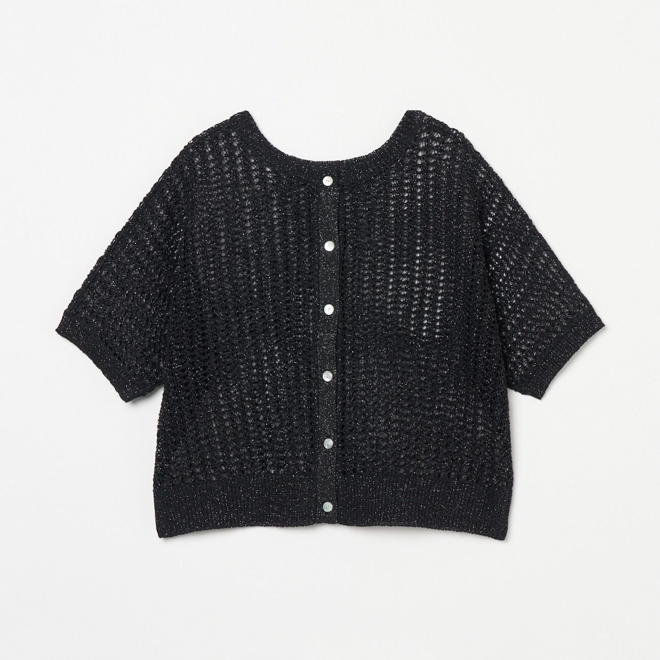 HELIOPOLE「HELIOPOLE GLITTER CROCHET 2WAY KNIT」|ニット・セーター|ブラック