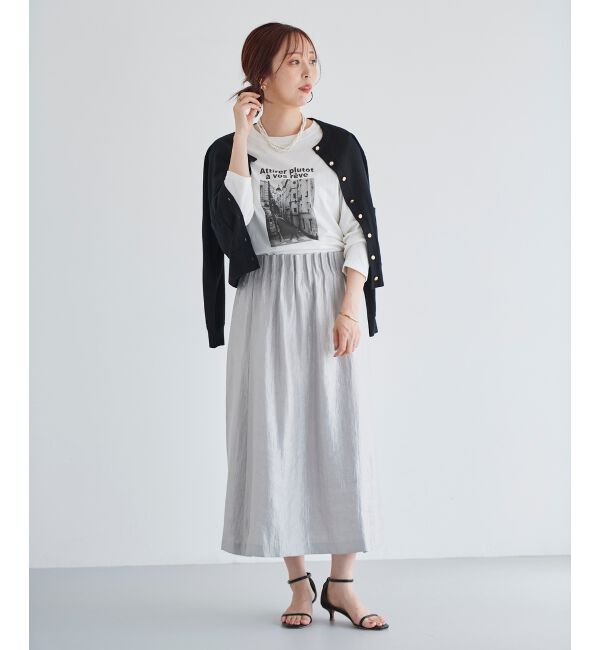 le.coeur blanc「シャイニータックギャザースカート」|スカート|