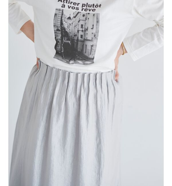 le.coeur blanc「シャイニータックギャザースカート」|スカート|