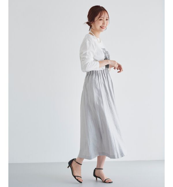 le.coeur blanc「シャイニータックギャザースカート」|スカート|