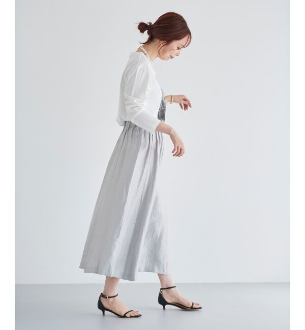 le.coeur blanc「シャイニータックギャザースカート」|スカート|
