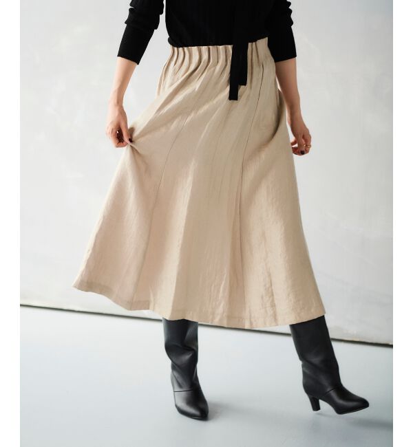 le.coeur blanc「シャイニータックギャザースカート」|スカート|