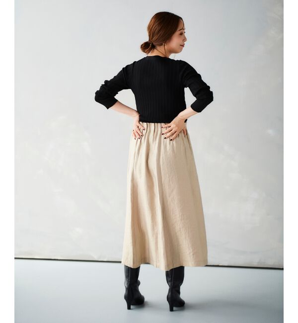 le.coeur blanc「シャイニータックギャザースカート」|スカート|