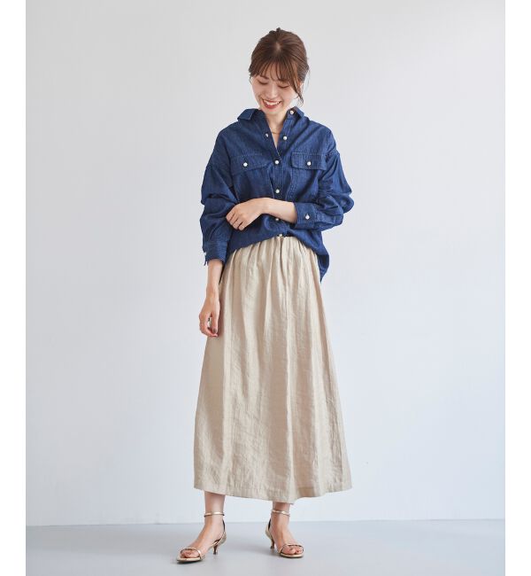 le.coeur blanc「シャイニータックギャザースカート」|スカート|