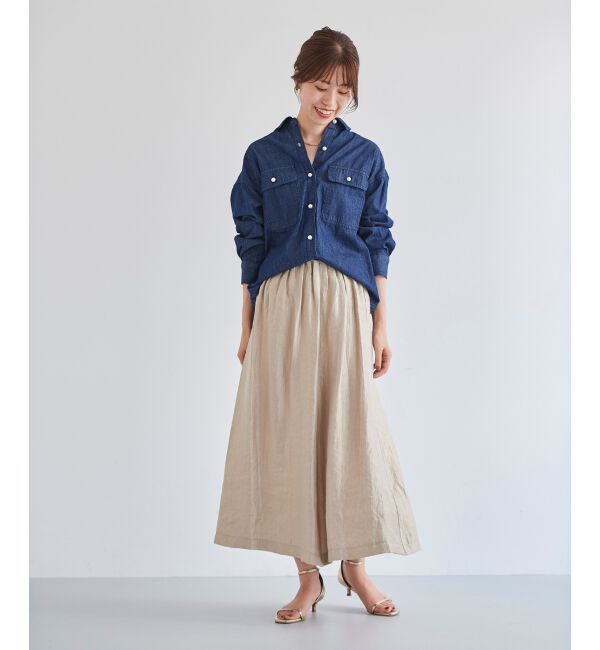 le.coeur blanc「シャイニータックギャザースカート」|スカート|