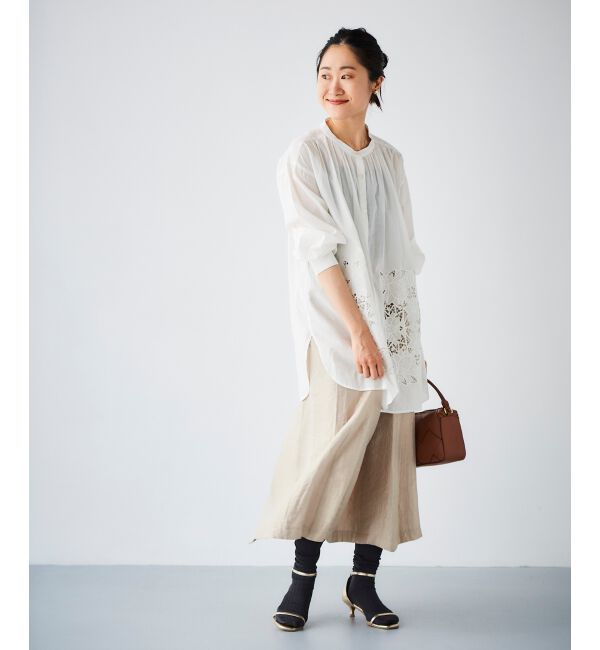 le.coeur blanc「シャイニータックギャザースカート」|スカート|
