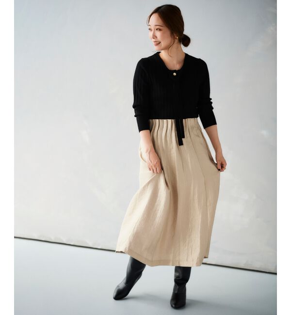 le.coeur blanc「シャイニータックギャザースカート」|スカート|