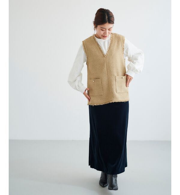 le.coeur blanc「ベロアサイドスリットスカート」|スカート|