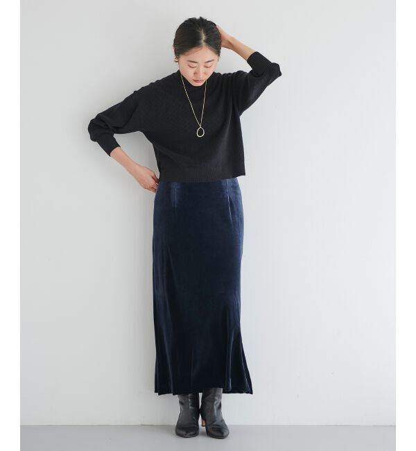 le.coeur blanc「ベロアサイドスリットスカート」|スカート|