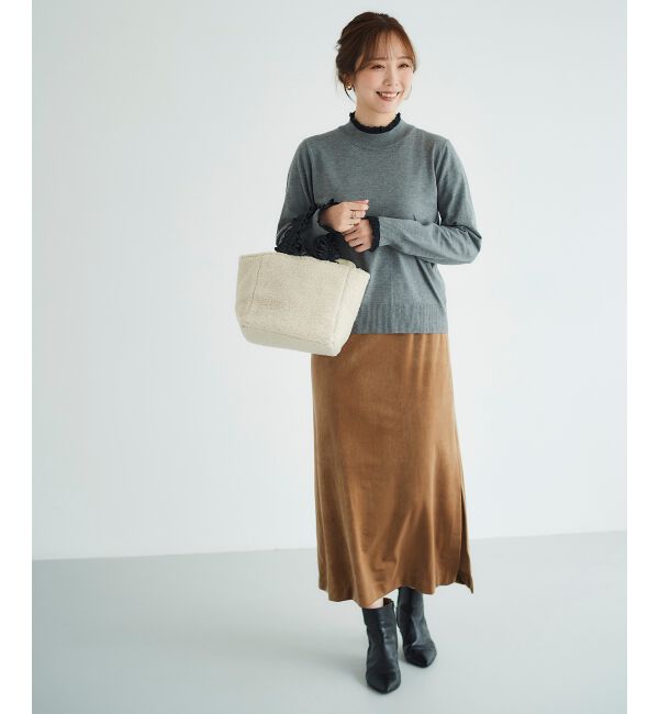 le.coeur blanc「ベロアサイドスリットスカート」|スカート|