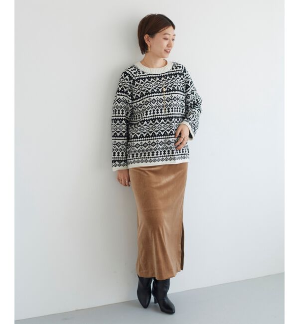 le.coeur blanc「ベロアサイドスリットスカート」|スカート|