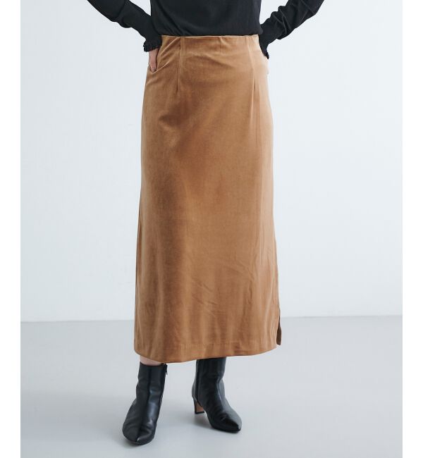 le.coeur blanc「ベロアサイドスリットスカート」|スカート|