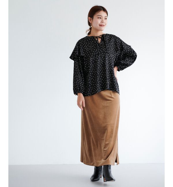 le.coeur blanc「ベロアサイドスリットスカート」|スカート|