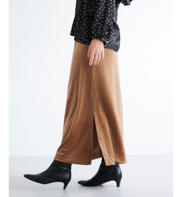 le.coeur blanc「ベロアサイドスリットスカート」|スカート|