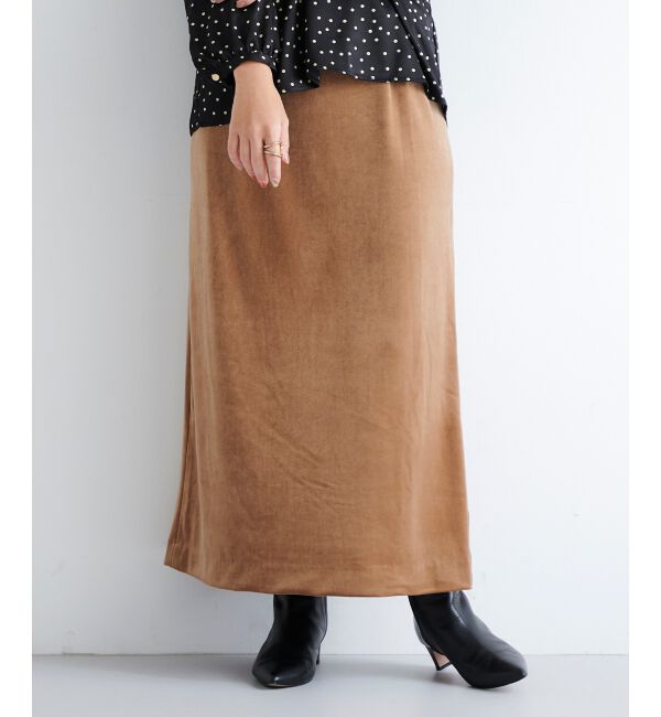 le.coeur blanc「ベロアサイドスリットスカート」|スカート|
