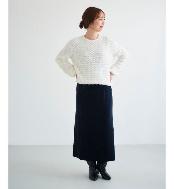 le.coeur blanc「ベロアサイドスリットスカート」|スカート|