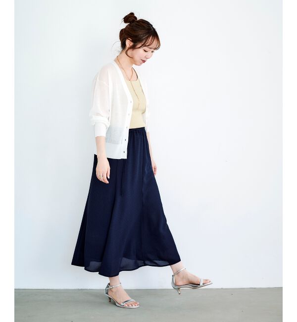 le.coeur blanc「シアーギンガムマーメイドスカート」|スカート|