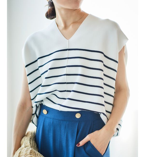 le.coeur blanc「《手洗い可能》ガーターアミコクーンシルエットニット」|ニット・セーター|オフ／柄